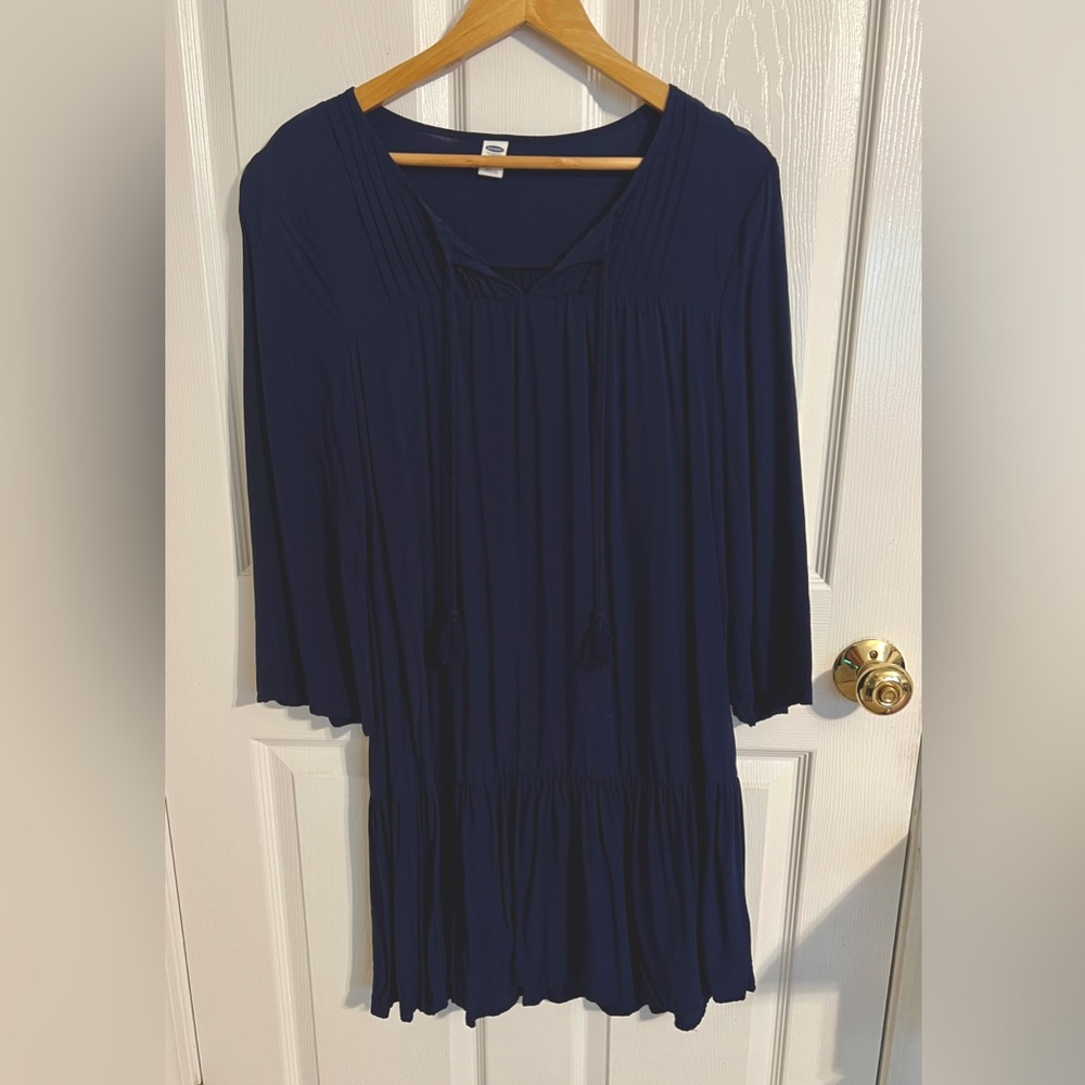 Old Navy | Navy Blue Quarter Length Sleeve Dress | Size Medium